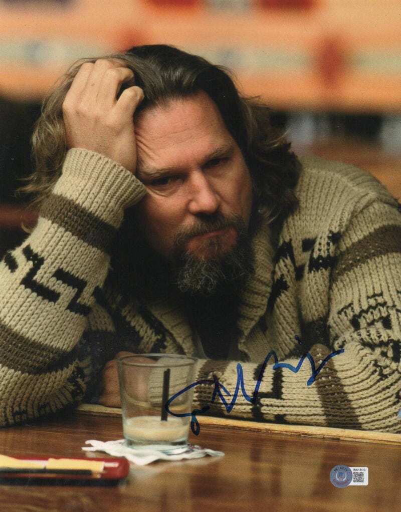 Jeff Bridges Signed 11x14 Photo from The Big Lebowski Beckett COA - Item #12