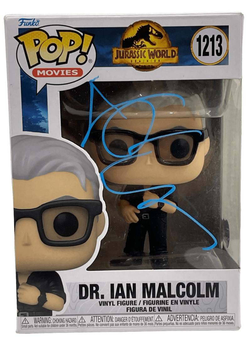 Jeff Goldblum Authentic Autographed Dr. Ian Malcolm Jurassic World 1213 Funko Pop Figure