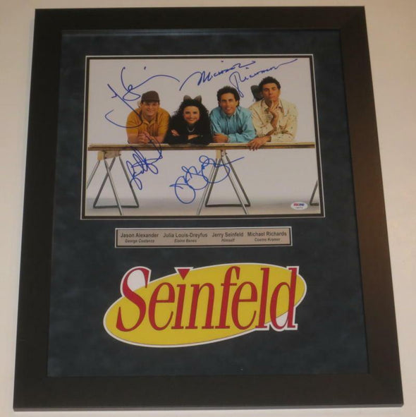 Jerry Seinfeld, Jason Alexander, Julia Louis-Dreyfus, Michael Richards Authentic Autographed 11x14 Photo - Prime Time Signatures - TV & Film