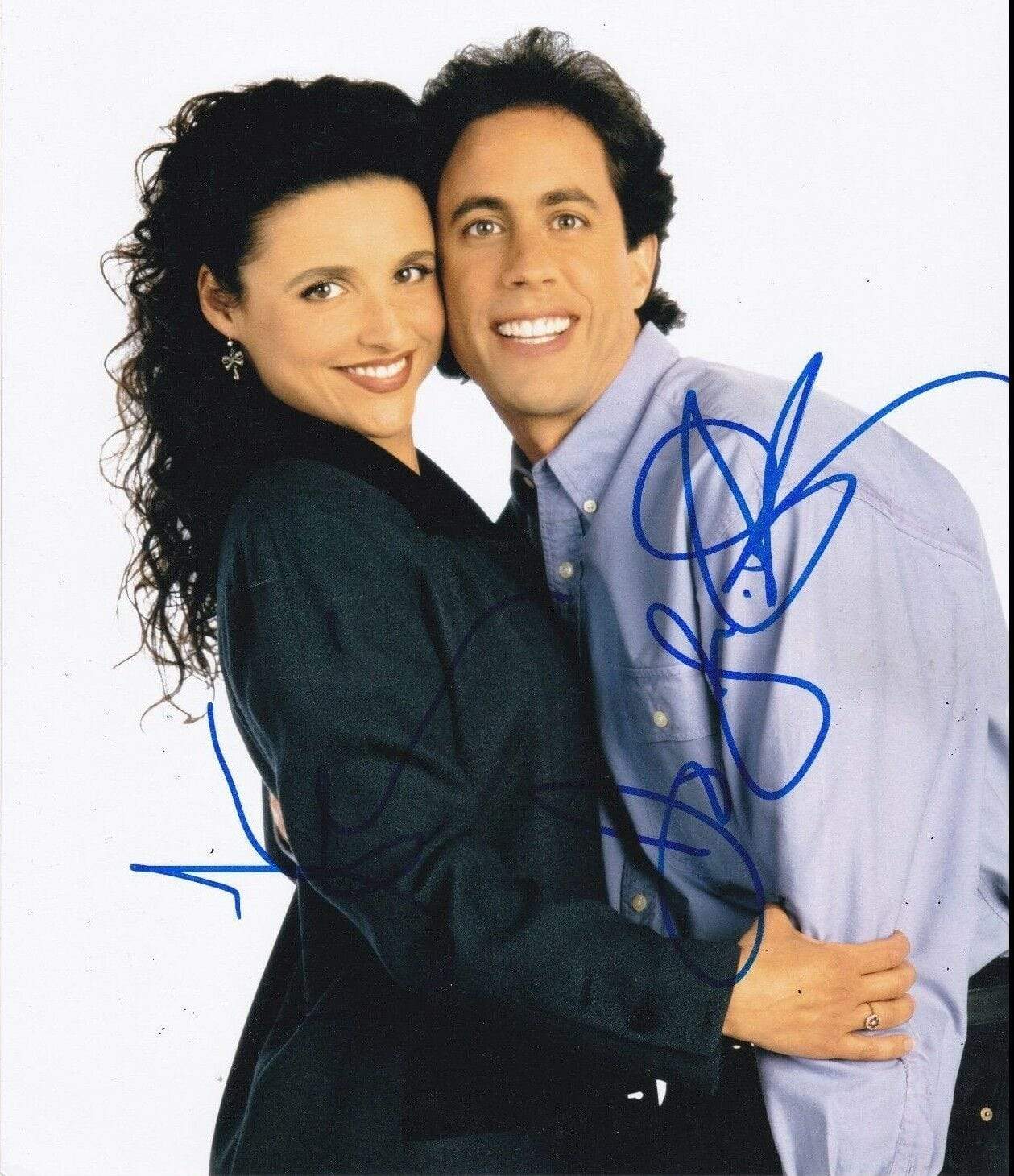 Jerry Seinfeld, Julia Louis-Dreyfus Authentic Autographed 8x10 Photo - Prime Time Signatures - TV & Film