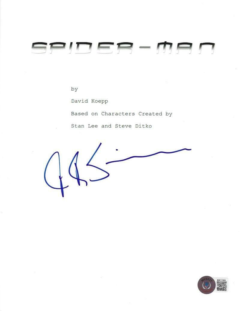 JK Simmons Signed Script from Spider-Man Beckett COA