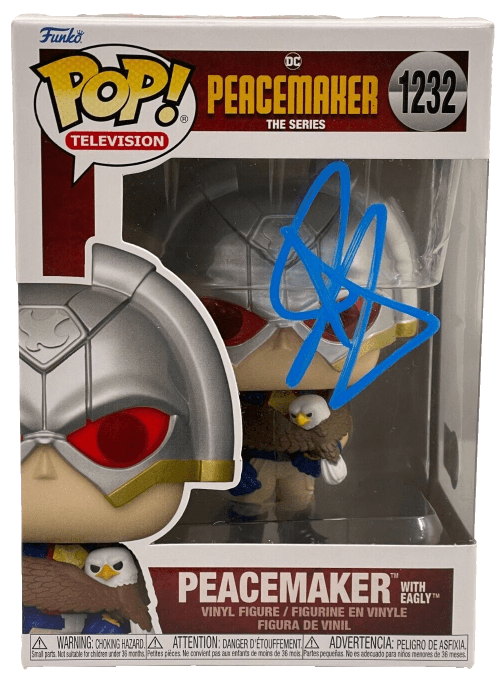 John Cena Authentic Autographed Peacemaker with Eagly 1232 Funko Pop Figure