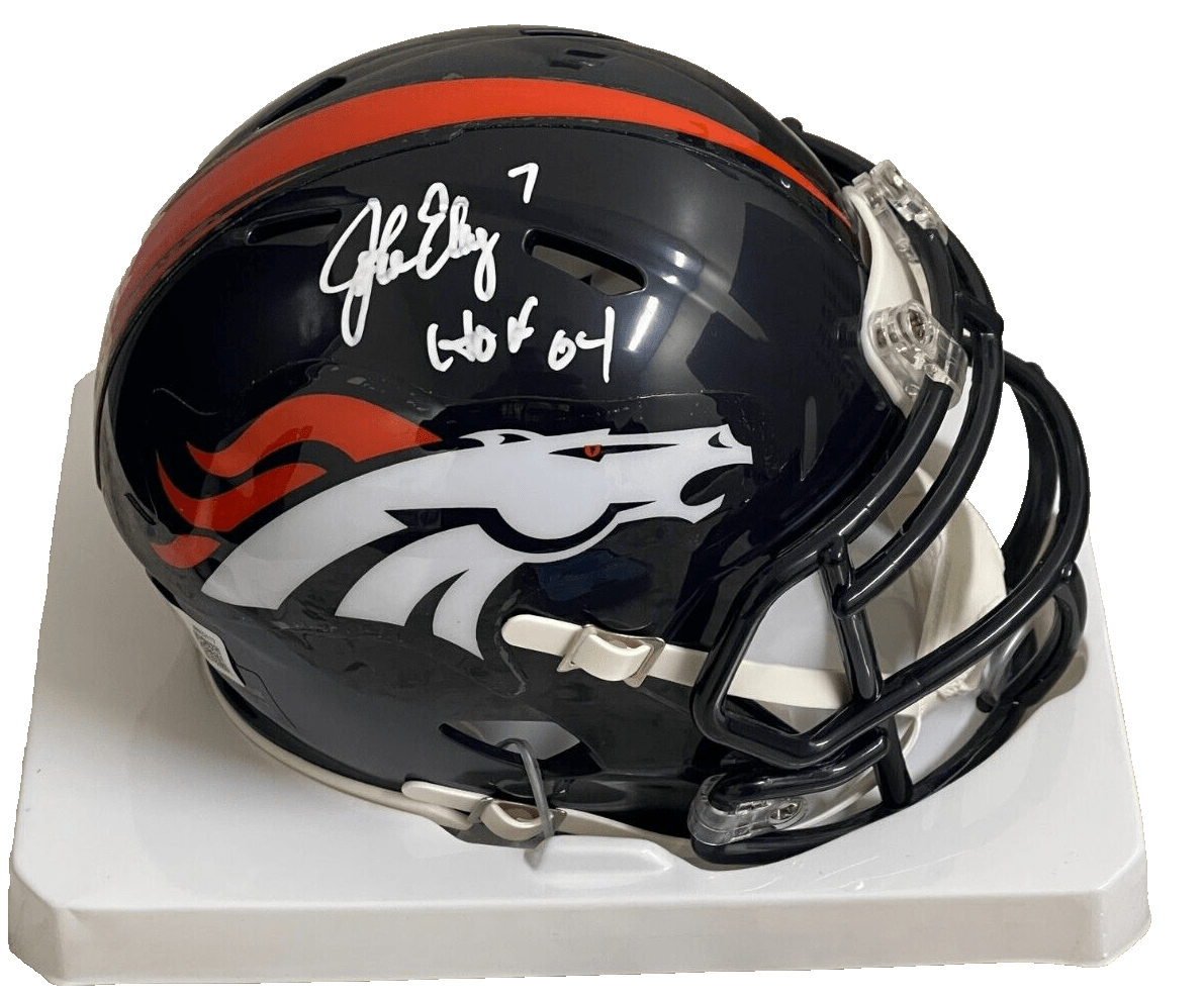 John Elway Authentic Autographed Denver Broncos NFL Mini Helmet #2