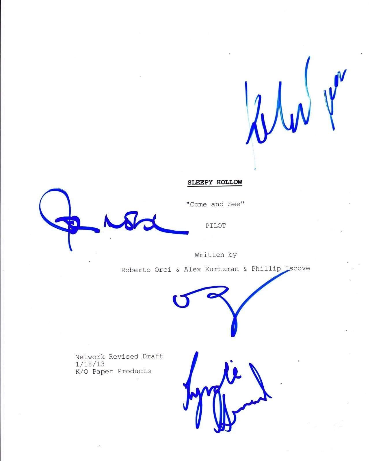 John Noble, Orlando Jones, Katia Winter, Lyndie Greenwood Authentic Autographed 'Sleepy Hollow' Script - Prime Time Signatures - TV & Film