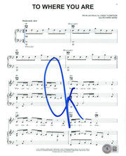 Josh Groban Signed To Where You Are Lyrics & Sheet Music Beckett COA