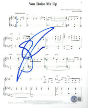 Josh Groban Signed You Raise Me Up Lyrics & Sheet Music Beckett COA