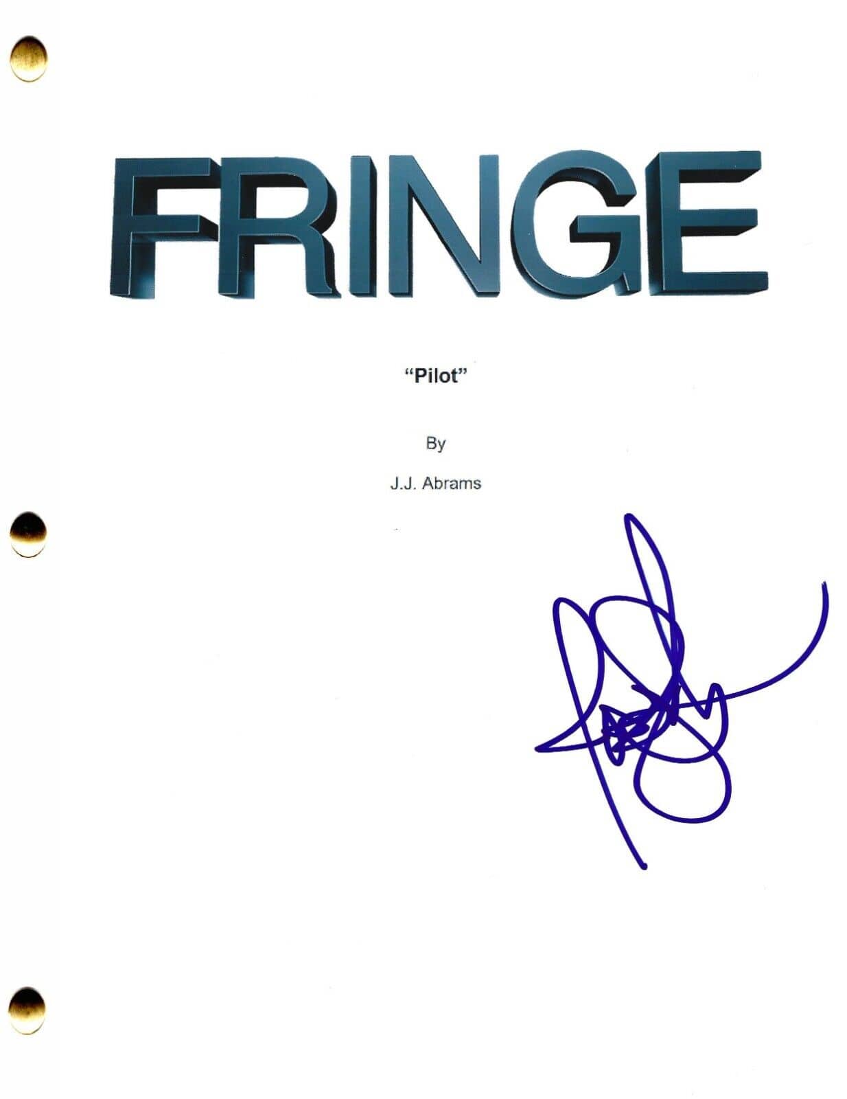 Joshua Jackson Signed Script from Fringe Certified Authentic