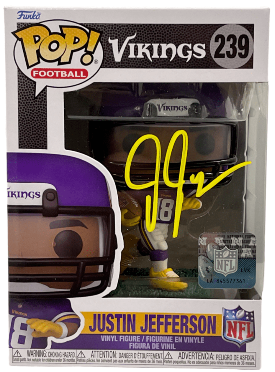 Justin Jefferson Authentic Autographed Vikings 239 Funko Pop Figure