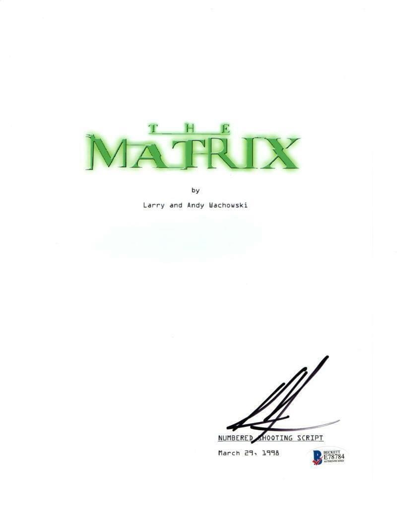 Keanu Reeves Authentic Autographed 'The Matrix' Script - Prime Time Signatures - TV & Film