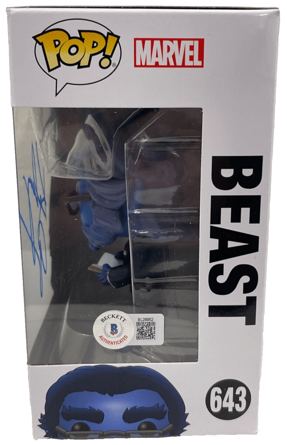 Kelsey Grammer Signed Funko from X-Men Beckett COA - Detail View