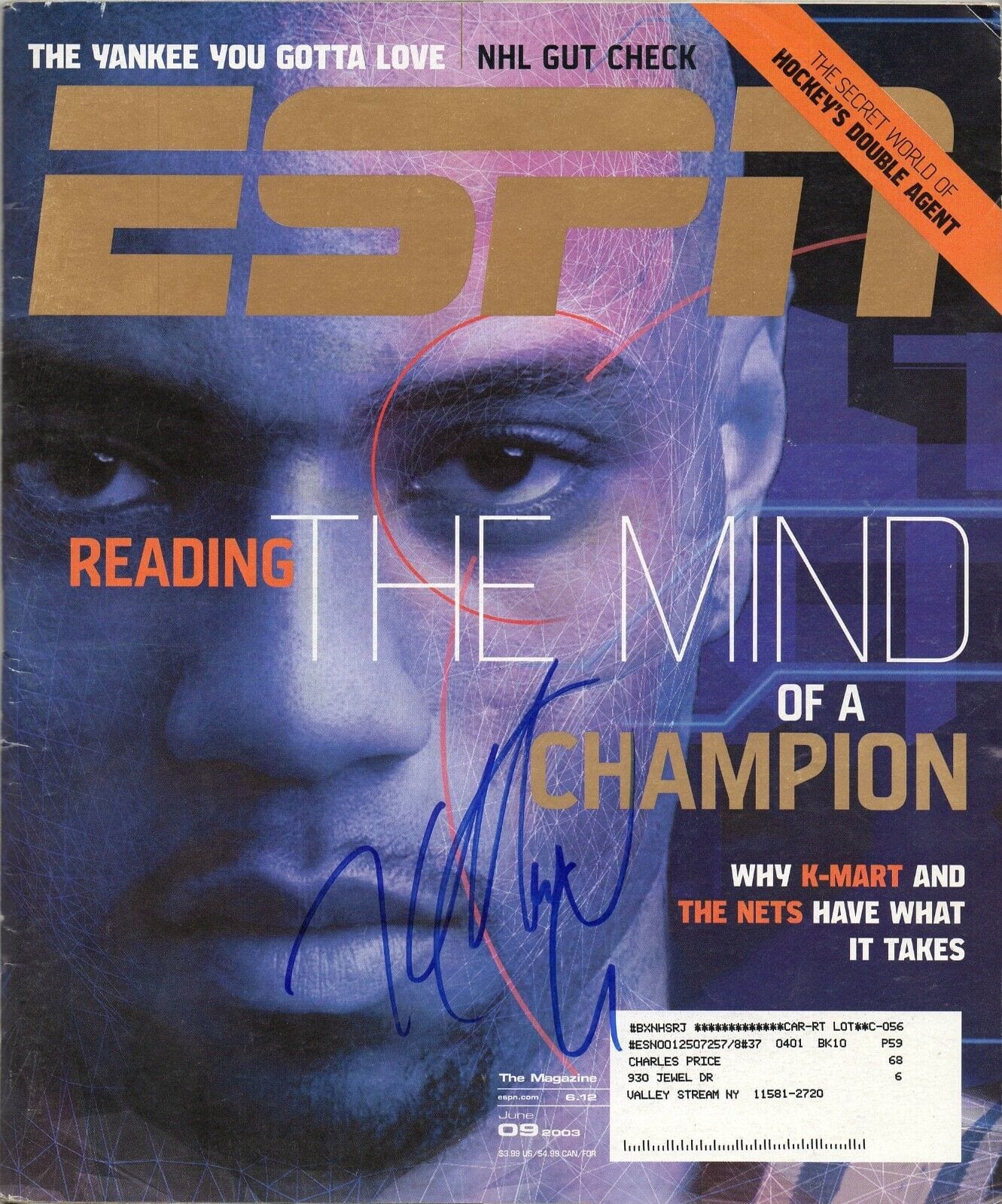 Kenyon Martin Authentic Autographed ESPN the Magazine 06/09/03