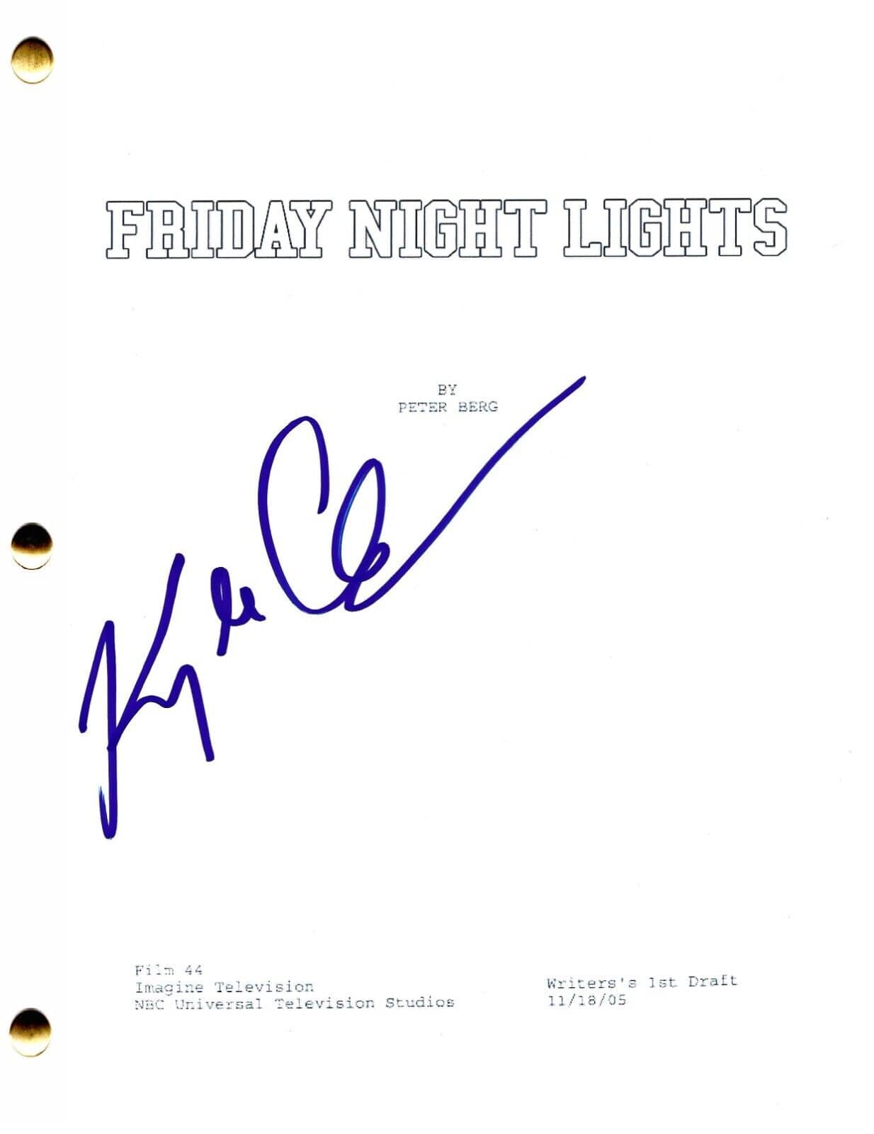 Kyle Chandler Signed Script from Friday Night Lights Certified Authentic