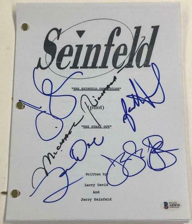 Larry David, Julia Louis-Dreyfus, Jason Alexander, Michael Richards, Jerry Seinfeld Authentic Autographed 'Seinfeld' Script - Prime Time Signatures - TV & Film