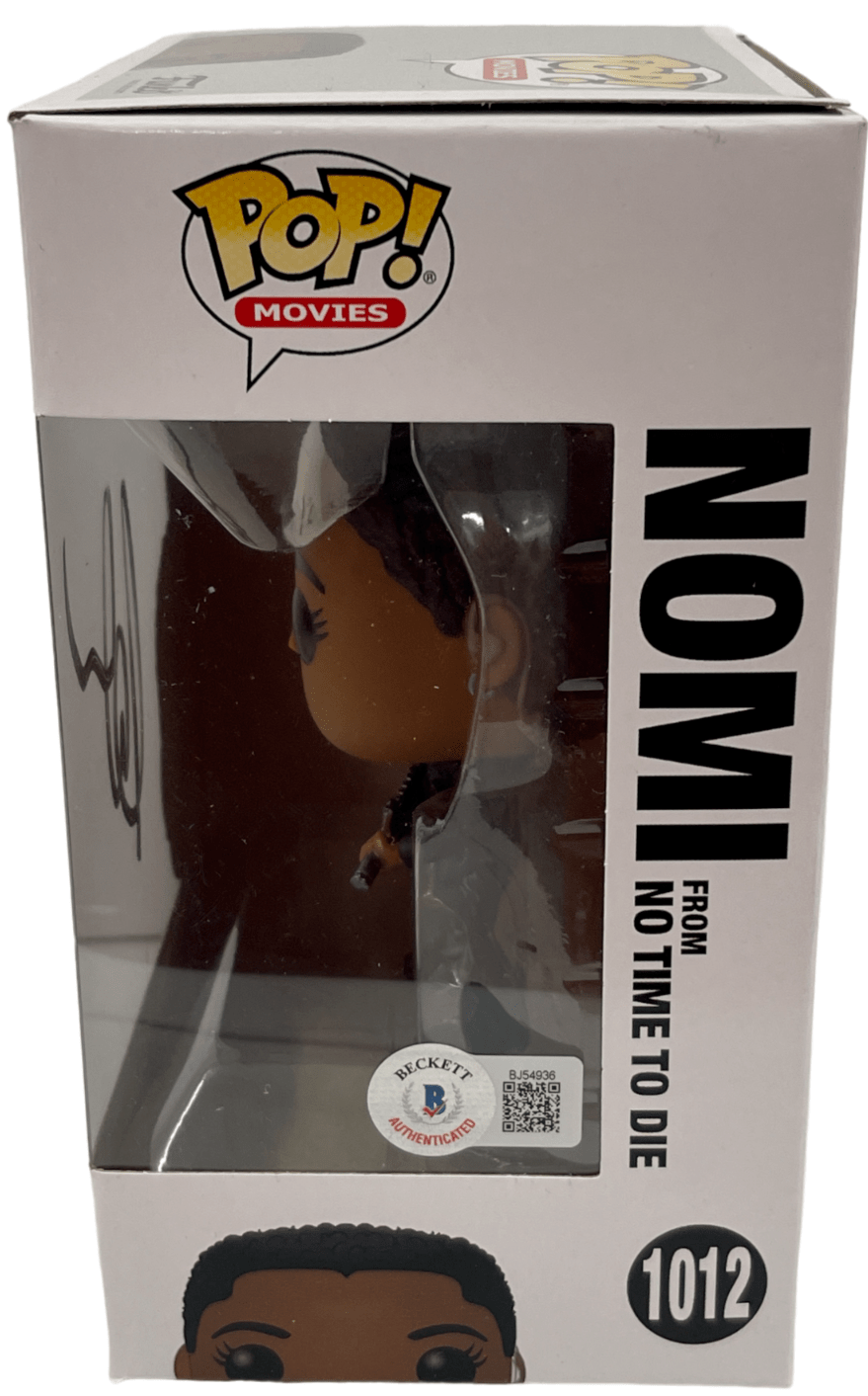 Lashana Lynch Signed Funko from James Bond Beckett COA - Detail View