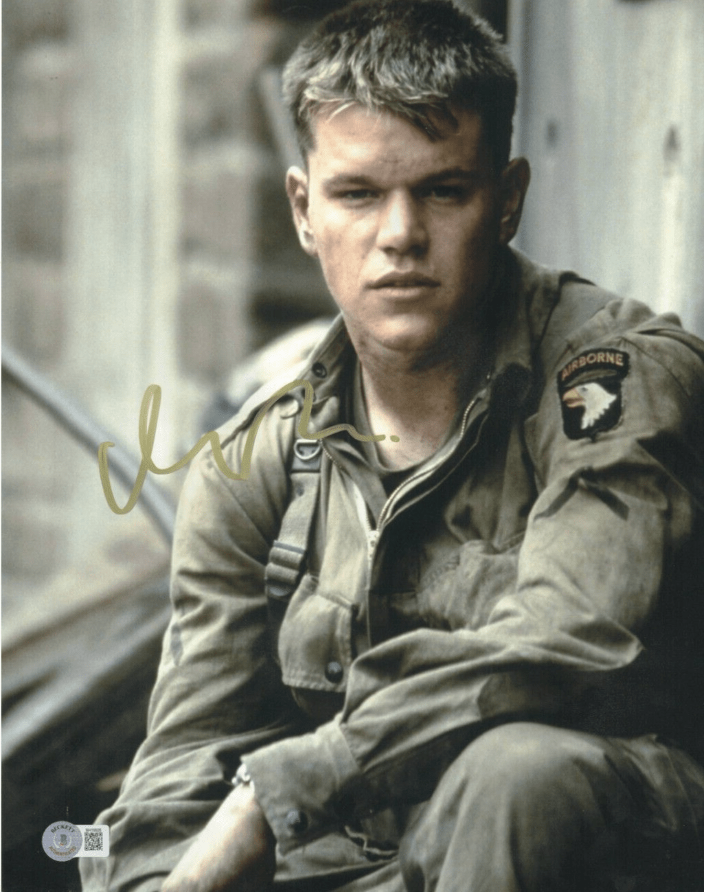 Matt Damon Signed 11x14 Photo from Saving Private Ryan Beckett COA
