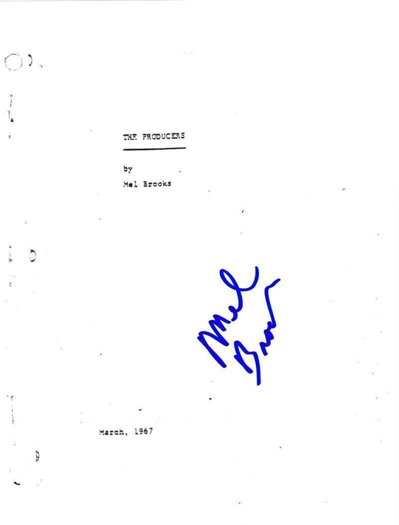 Mel Brooks Authentic Autographed 'The Producers' Script - Prime Time Signatures - TV & Film