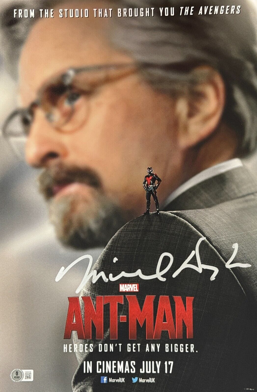 Michael Douglas Signed 12x18 Photo from Ant-Man Beckett COA