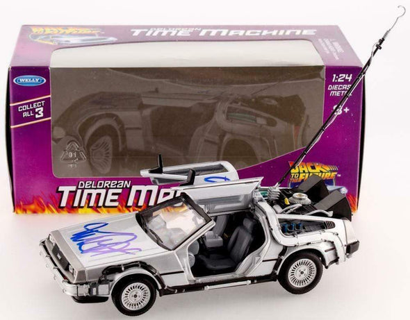 Michael J Fox and Christopher Lloyd Authentic Autographed 1:24 Back to the Future Delorean - Prime Time Signatures - TV & Film