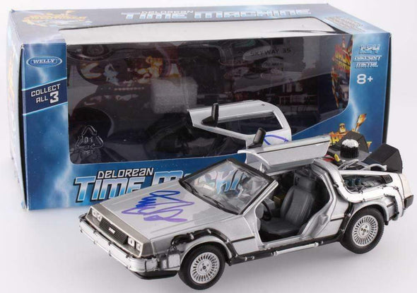 Michael J Fox and Christopher Lloyd Authentic Autographed 1:24 Back to the Future Part 2 Delorean - Prime Time Signatures - TV & Film