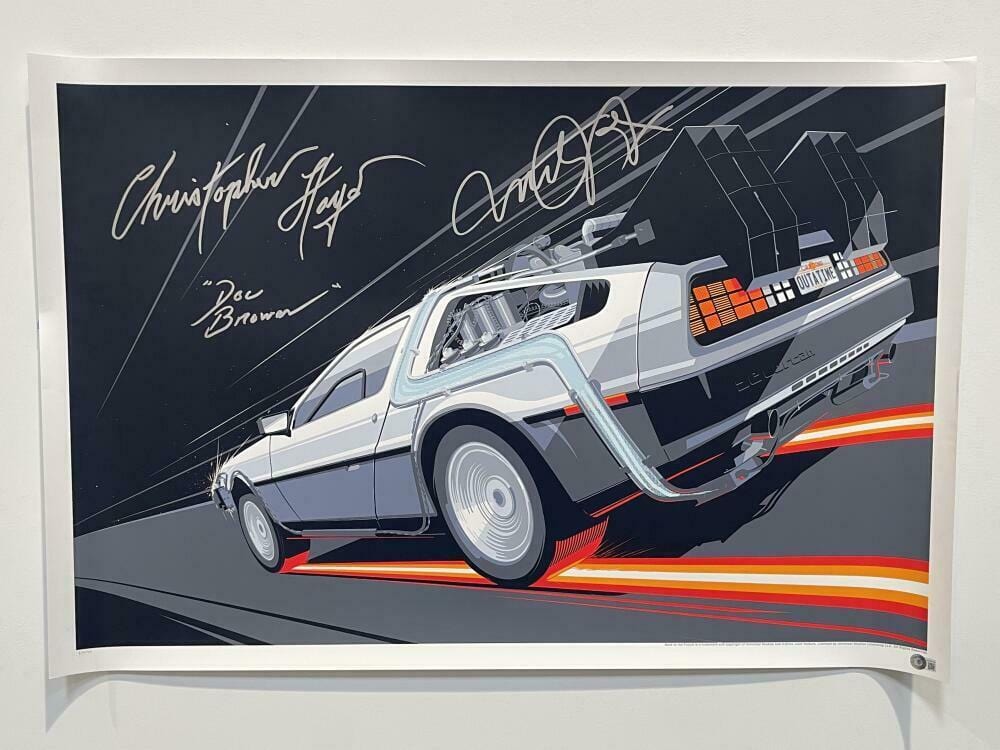 Michael J Fox & Christopher Lloyd Authentic Autographed Back to the Future 36x24 Screen Print 230/500