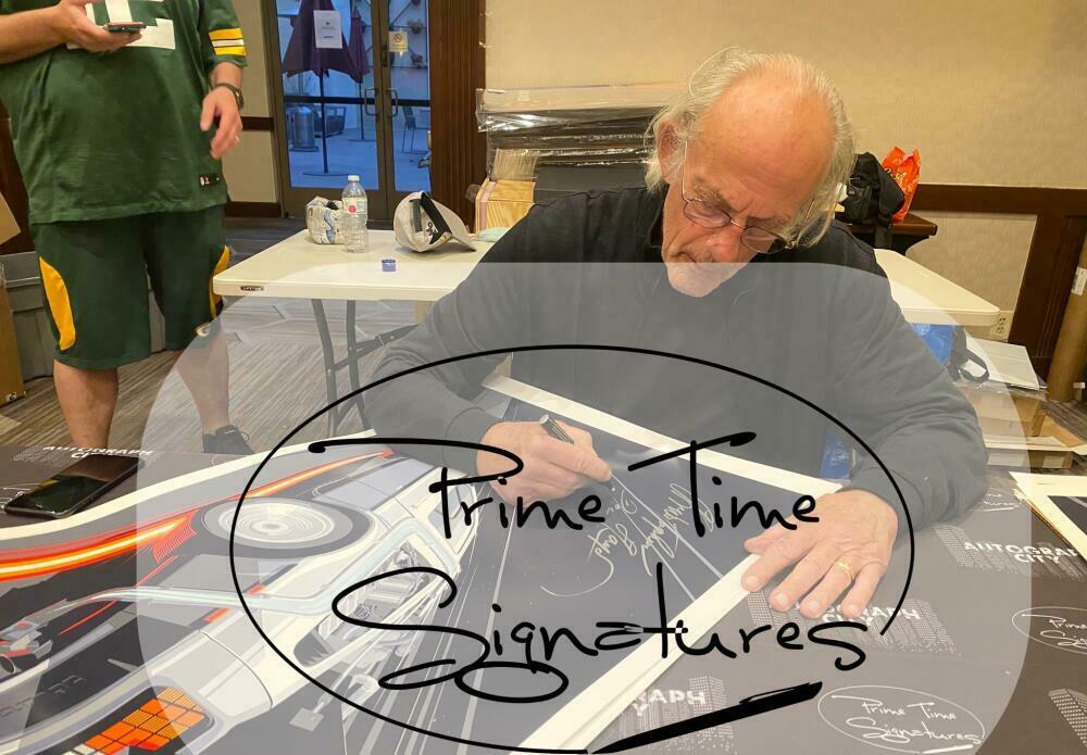 Christopher Lloyd Signed Artwork from Back to the Future Beckett COA - Detail View