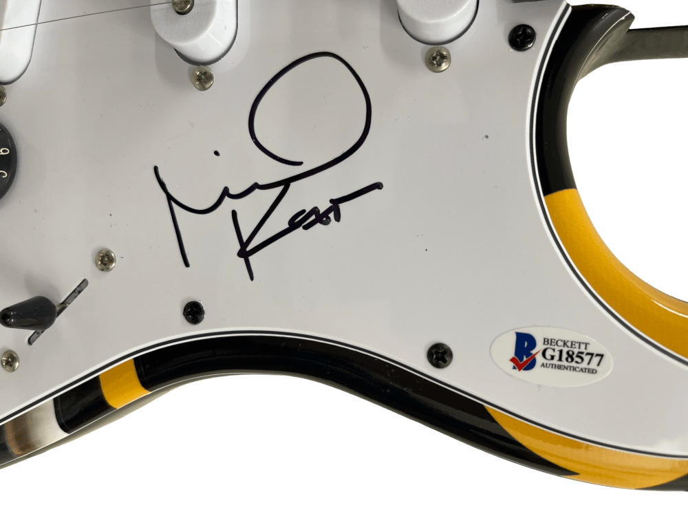 Michael Keaton Signed Guitar from Batman Beckett COA - Detail View