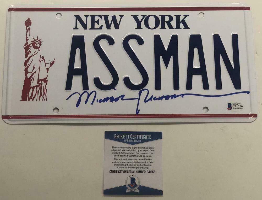 Michael Richards Authentic Autographed "ASSMAN" License Plate - Prime Time Signatures - TV & Film