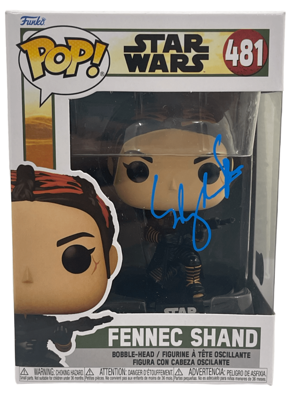 Ming-Na Wen Authentic Autographed Fennec Shand Star Wars 481 Funko Pop Figure