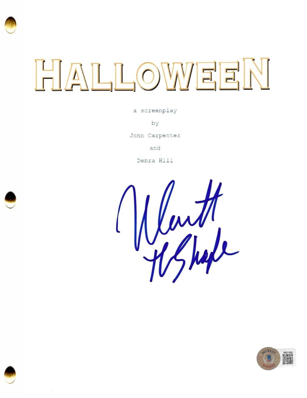 Nick Castle Signed Script from Halloween Beckett COA - Item #1
