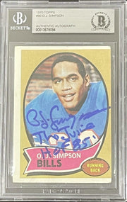 OJ Simpson Authentic Autographed 1970 Topps #70 Rookie Card #5
