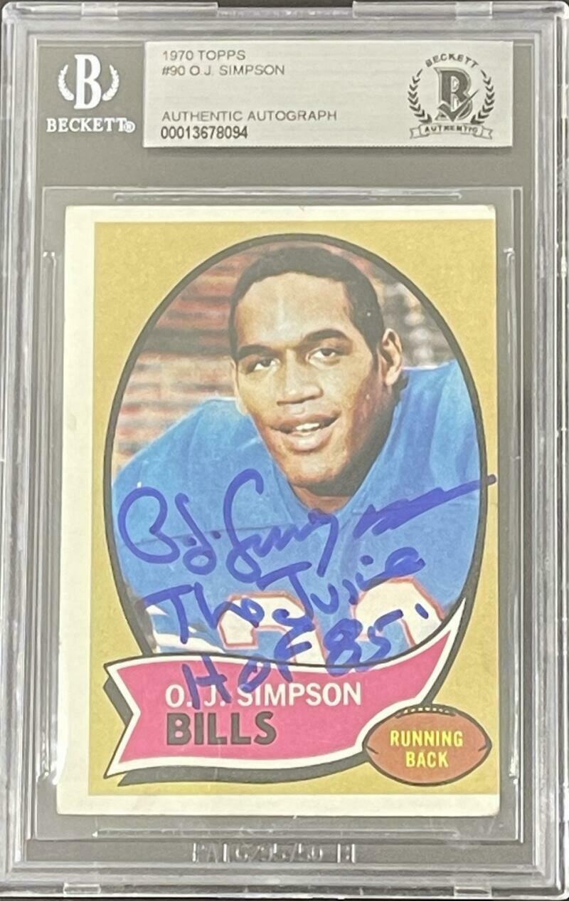 OJ Simpson Authentic Autographed 1970 Topps #70 Rookie Card #5