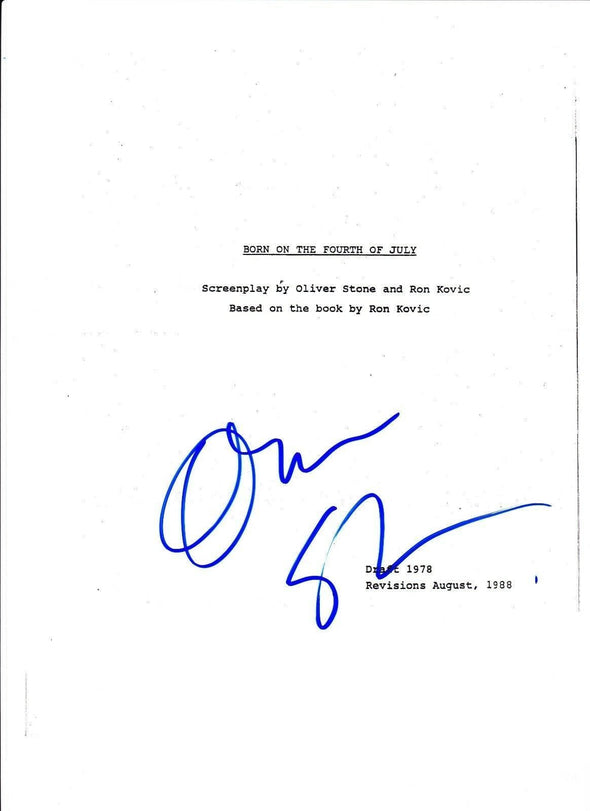 Oliver Stone Authentic Autographed 'Born on the Forth of July' Script - Prime Time Signatures - TV & Film