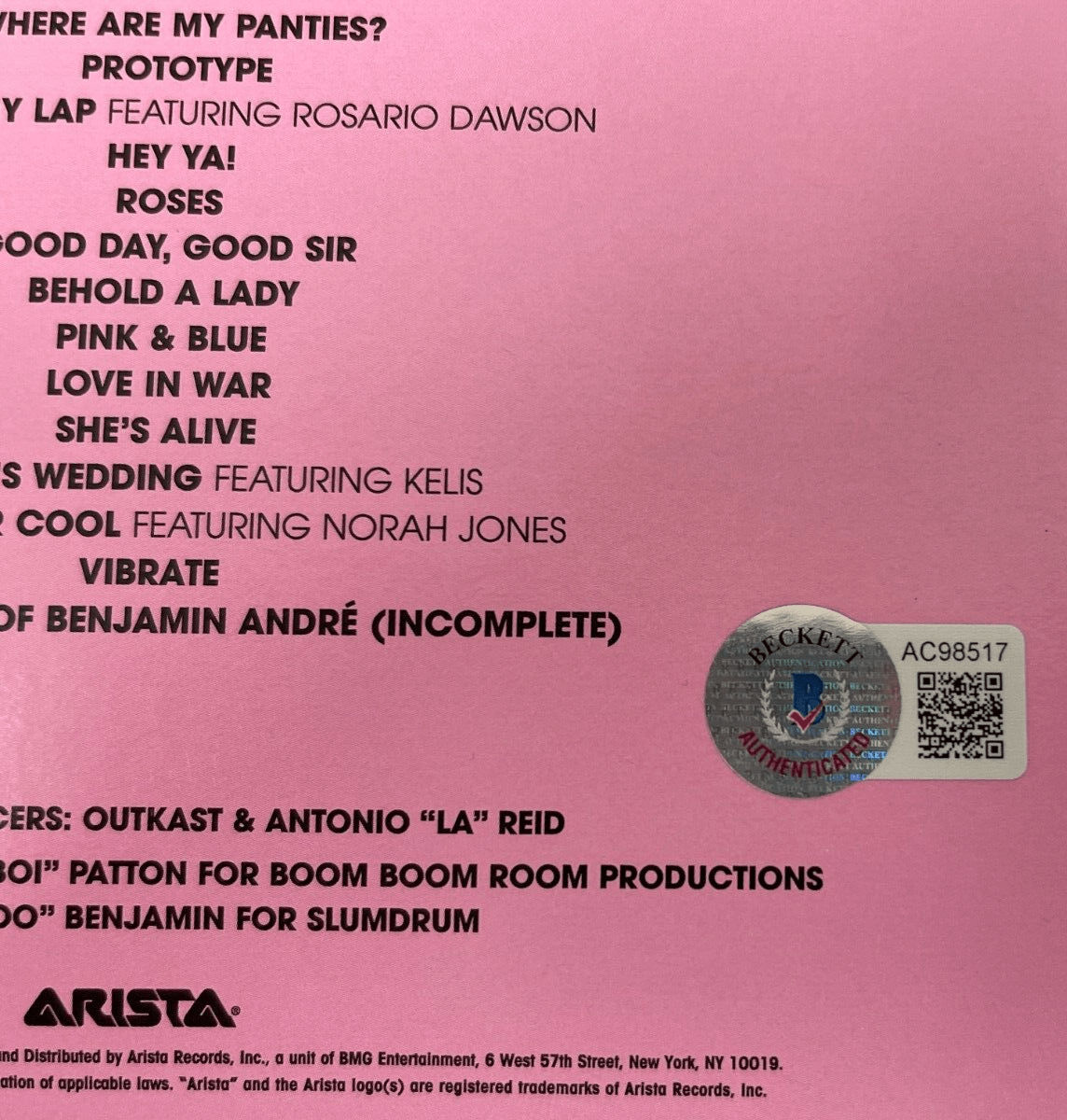 Outkast Signed Vinyl Record Beckett COA - Item #1 - View 5