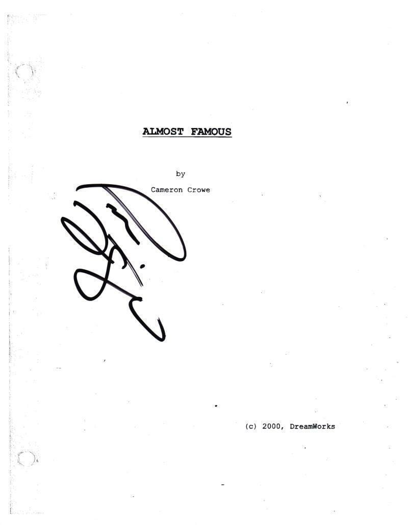 Patrick Fugit Authentic Autographed 'Almost Famous' Script - Prime Time Signatures - TV & Film