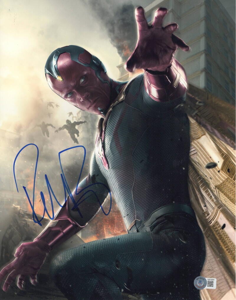 Paul Bettany Signed 11x14 Photo from The Avengers Beckett COA - Item #2