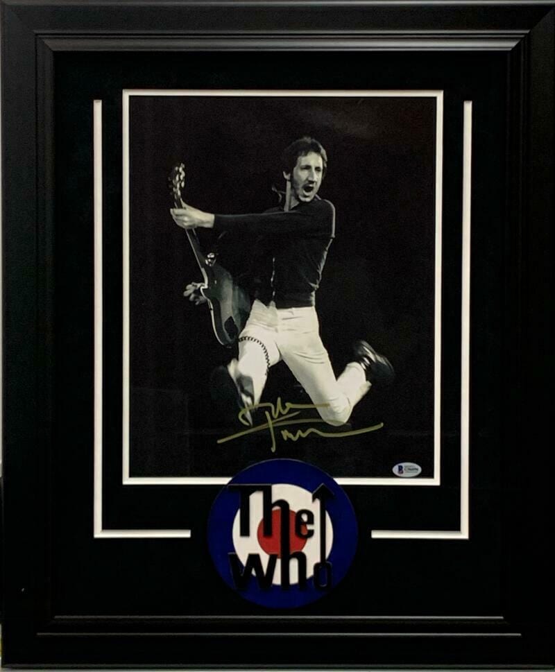 Pete Townshend of The Who Authentic Autographed 11x14 Photo Custom Frame