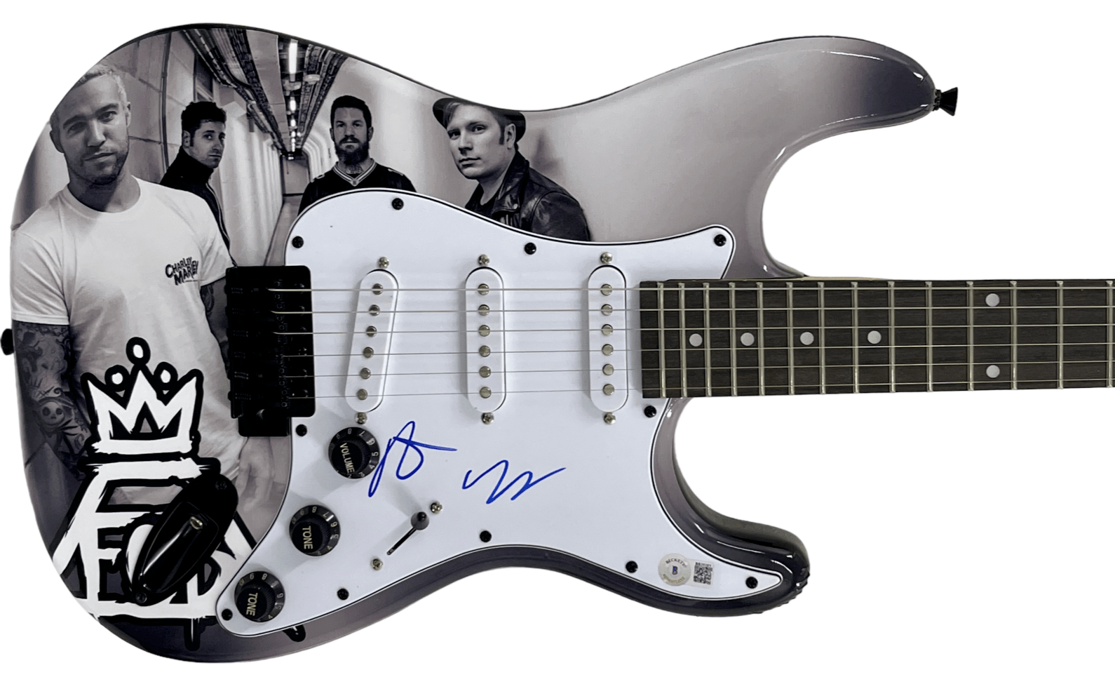 Pete Wentz & Patrick Stump of Fall Out Boy Authentic Autographed Full Size Electric Custom Guitar