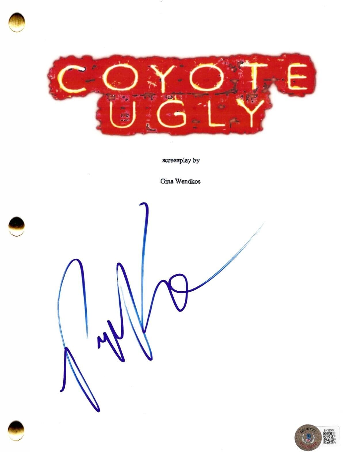 Piper Perabo Signed Script from Coyote Ugly Beckett COA