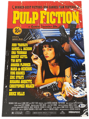 Quentin Tarantino & Uma Thurman Authentic Autographed 12x18 Photo Poster