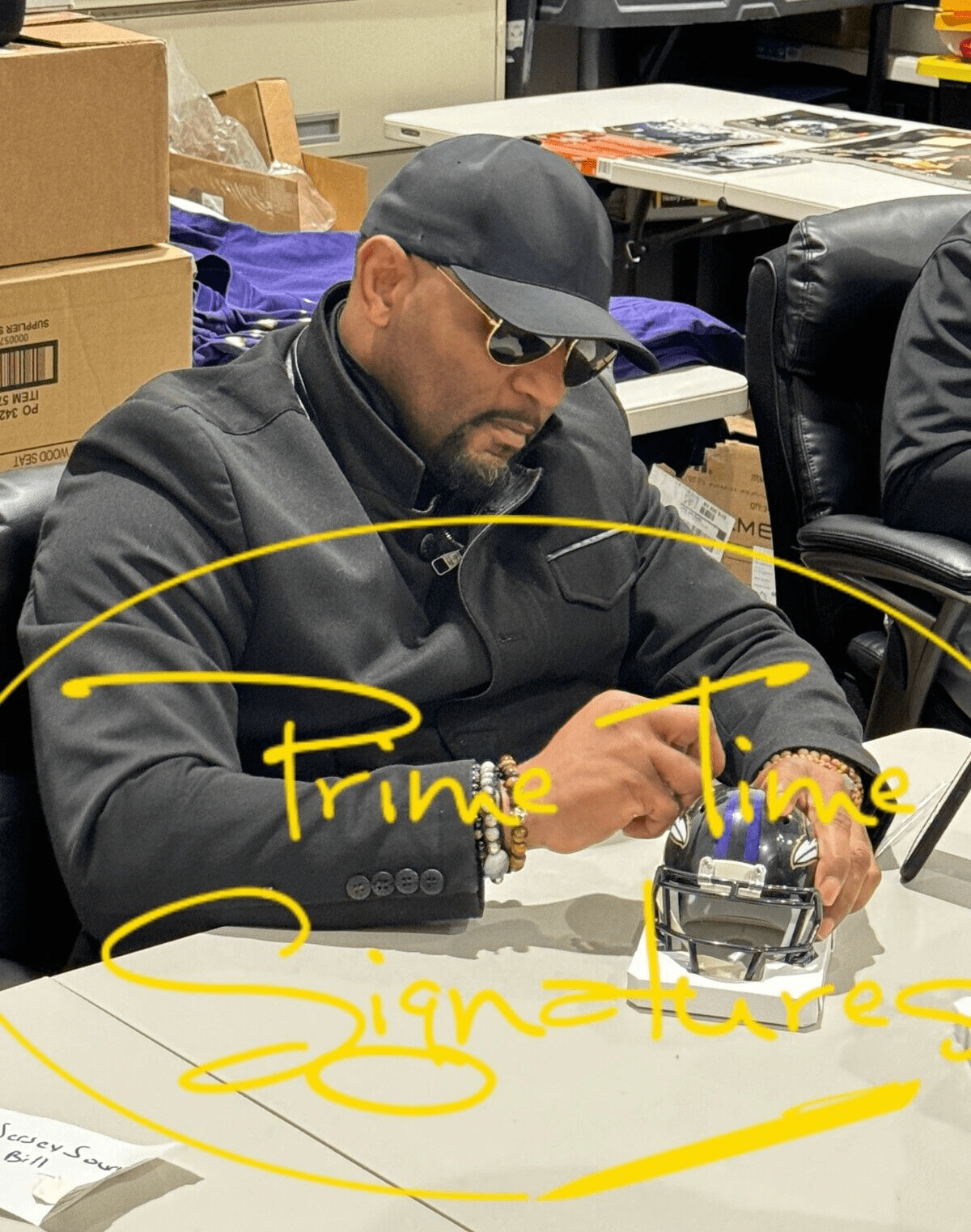 Ray Lewis Signed NFL Helmet Beckett COA - Item #1 - Alternate Angle