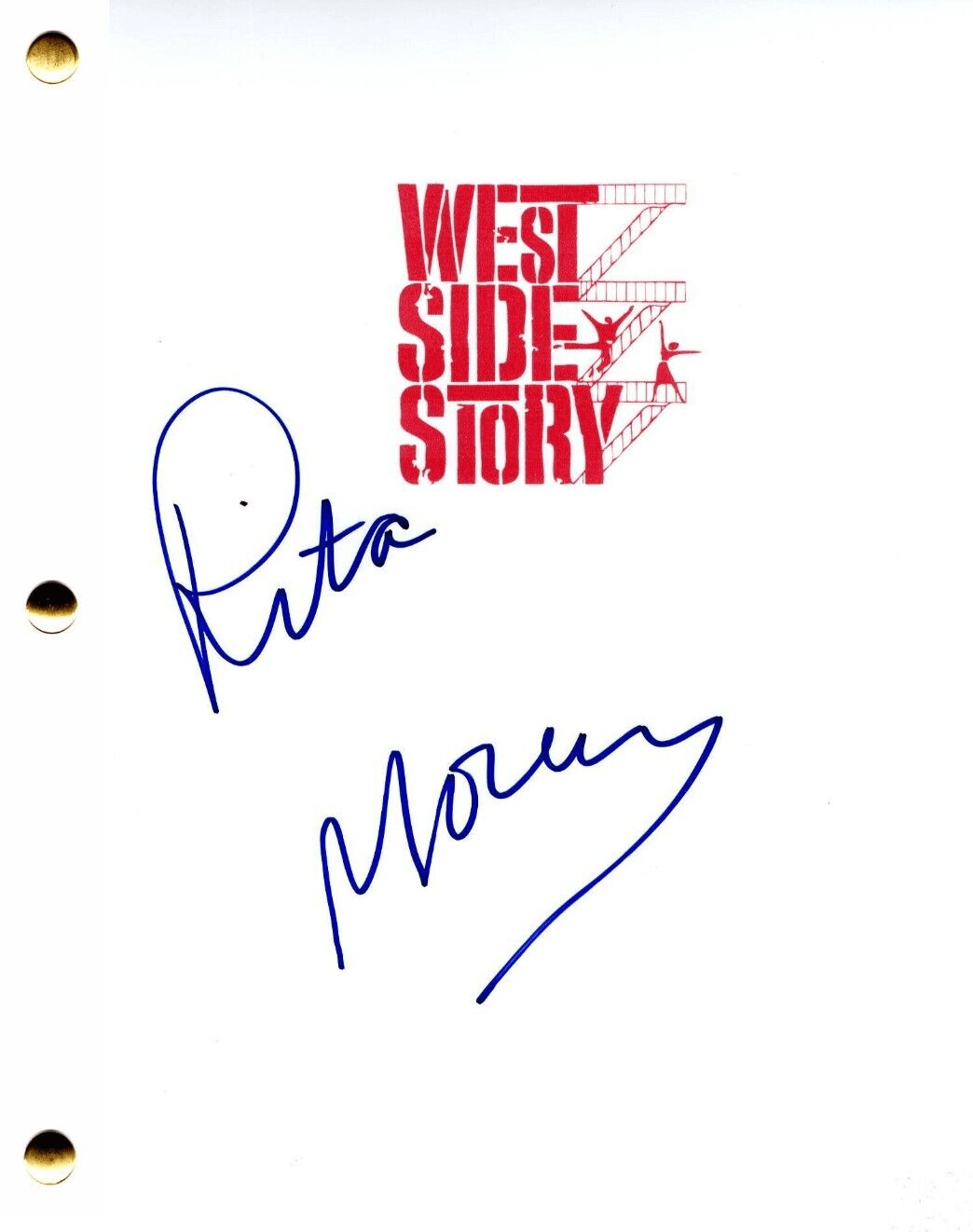 Rita Moreno Signed Script from West Side Story Certified Authentic