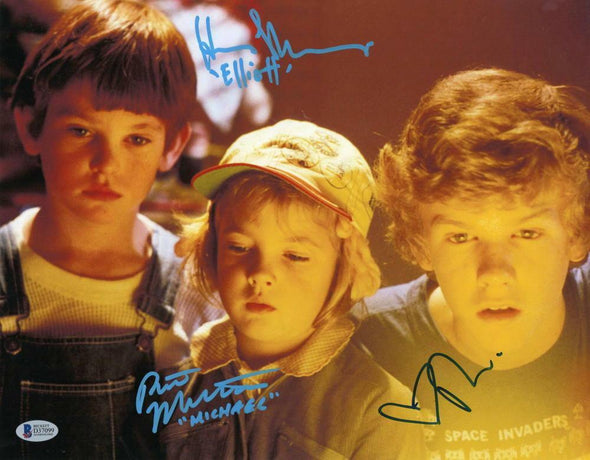Robert MacNaughton, Drew Barrymore, Henry Thomas Authentic Autographed 11x14 Photo - Prime Time Signatures - TV & Film