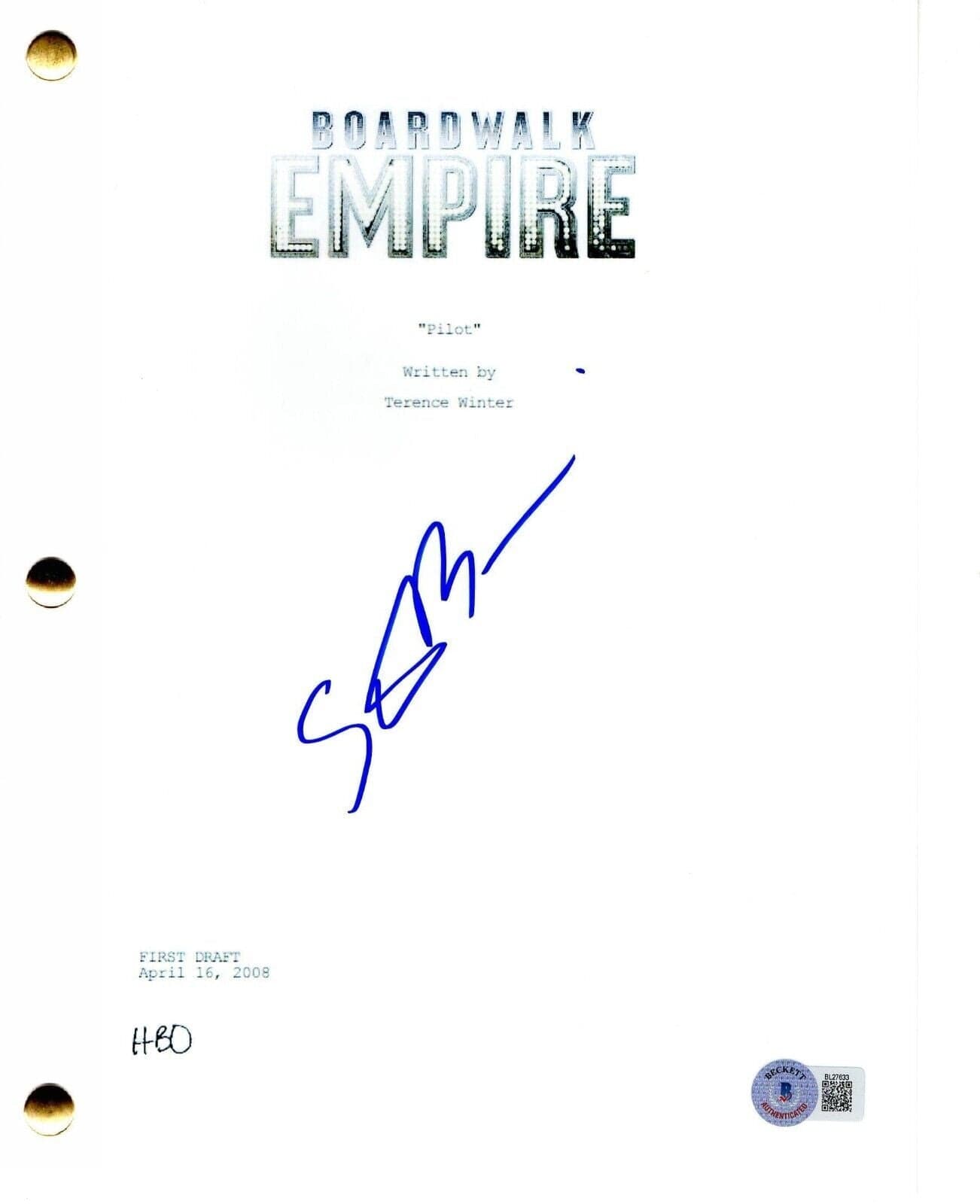 Steve Buscemi Signed Script from Boardwalk Empire Beckett COA