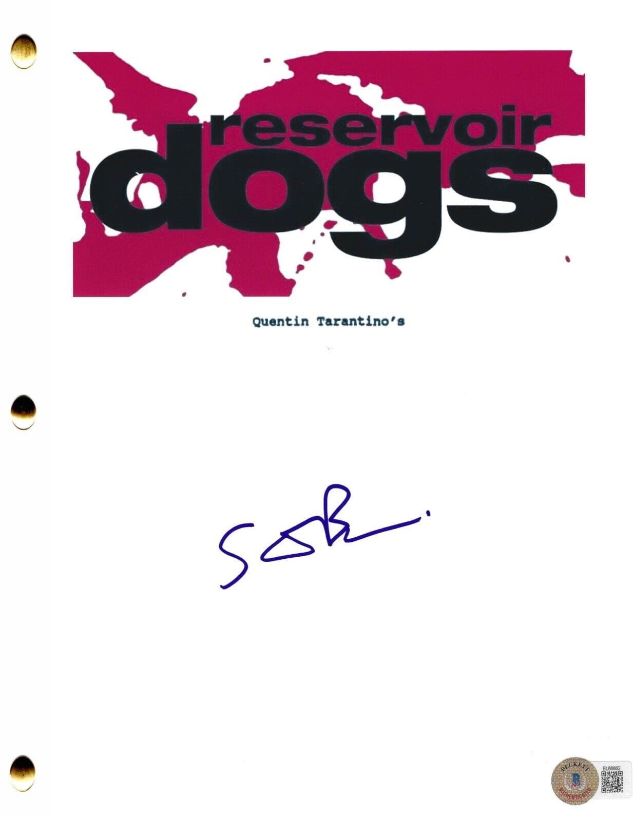 Steve Buscemi Signed Script from Reservoir Dogs Beckett COA