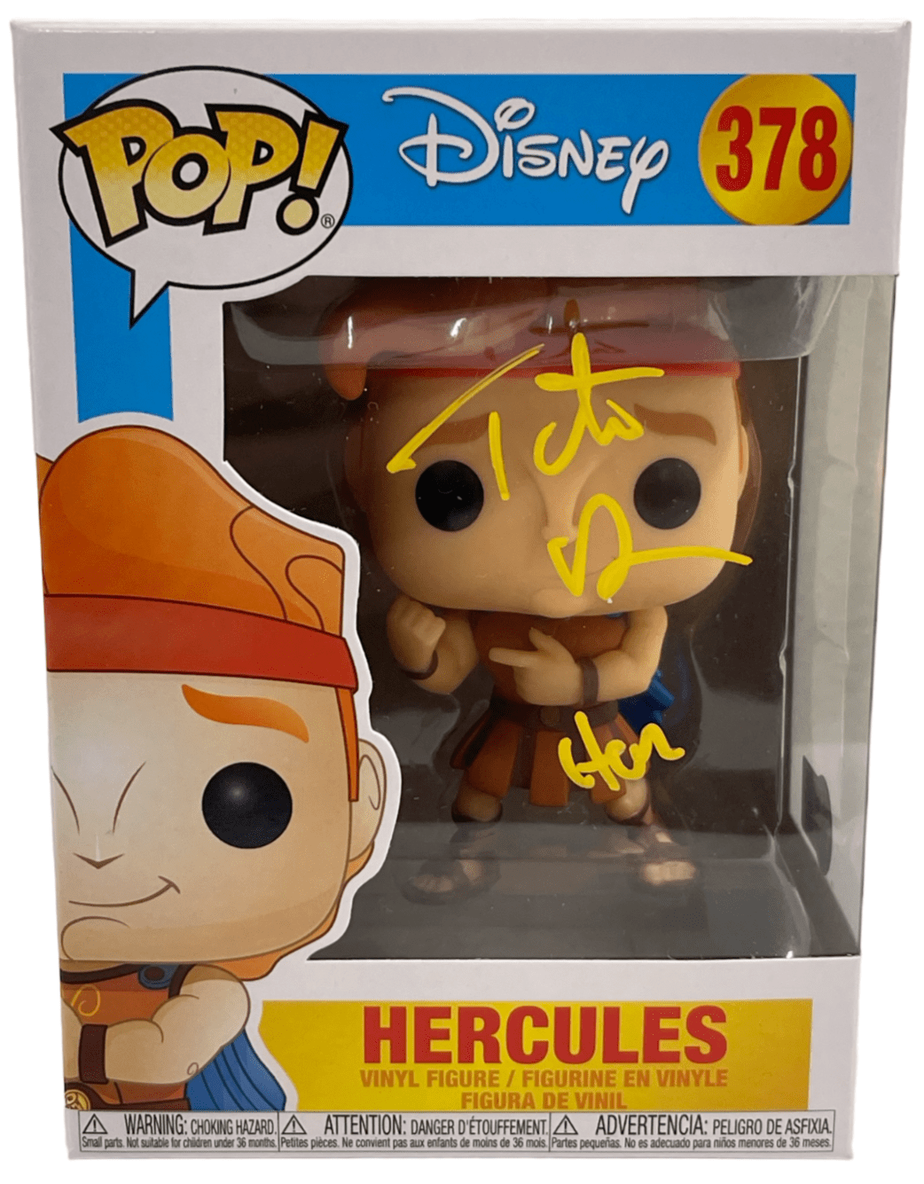 Tate Donovan Authentic Autographed Hercules Disney 378 Funko Pop Figure