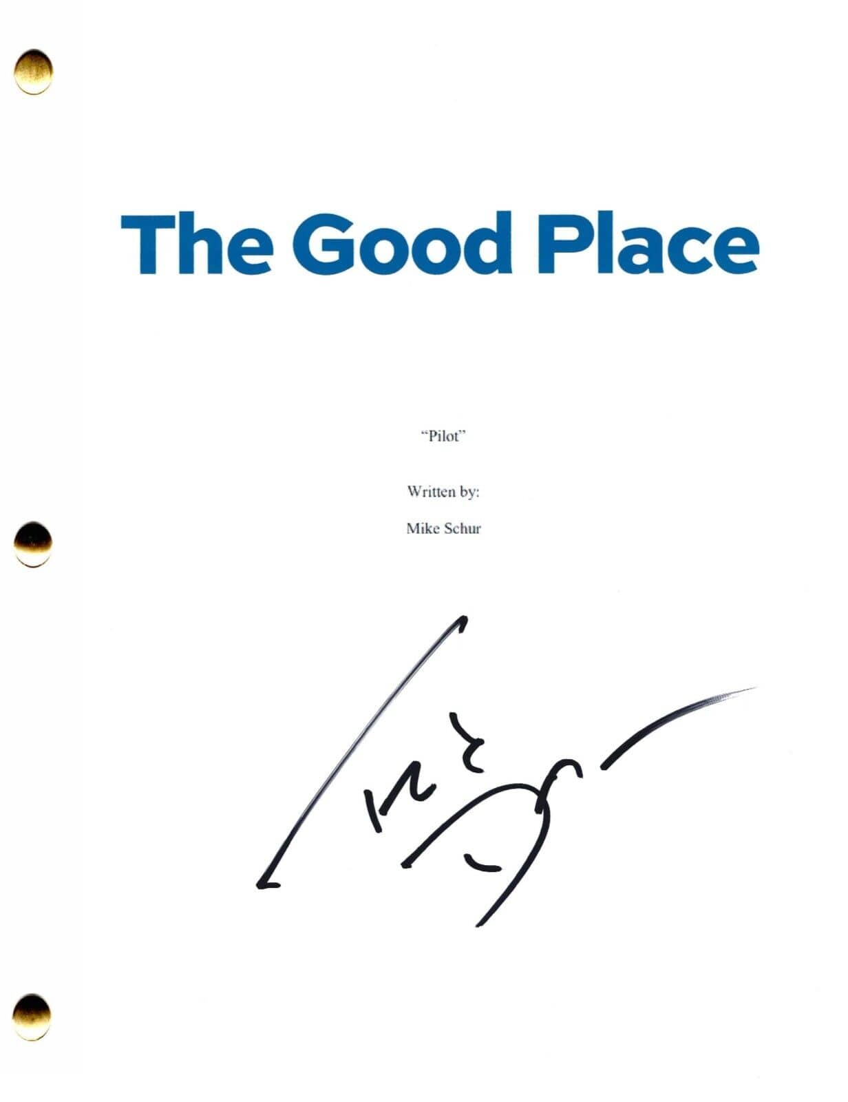 Ted Danson Signed Script from The Good Place Certified Authentic