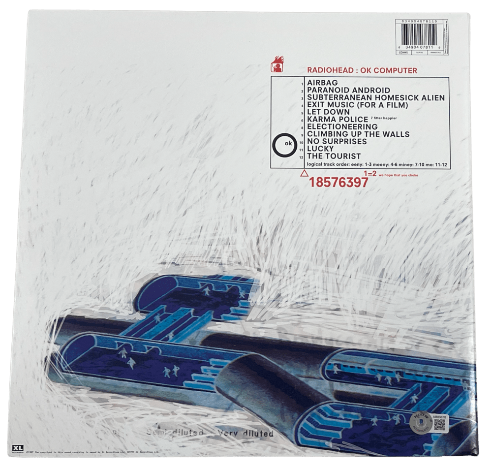 Thom Yorke of Radiohead Signed Vinyl Record Beckett COA - Item #3 - Detail View