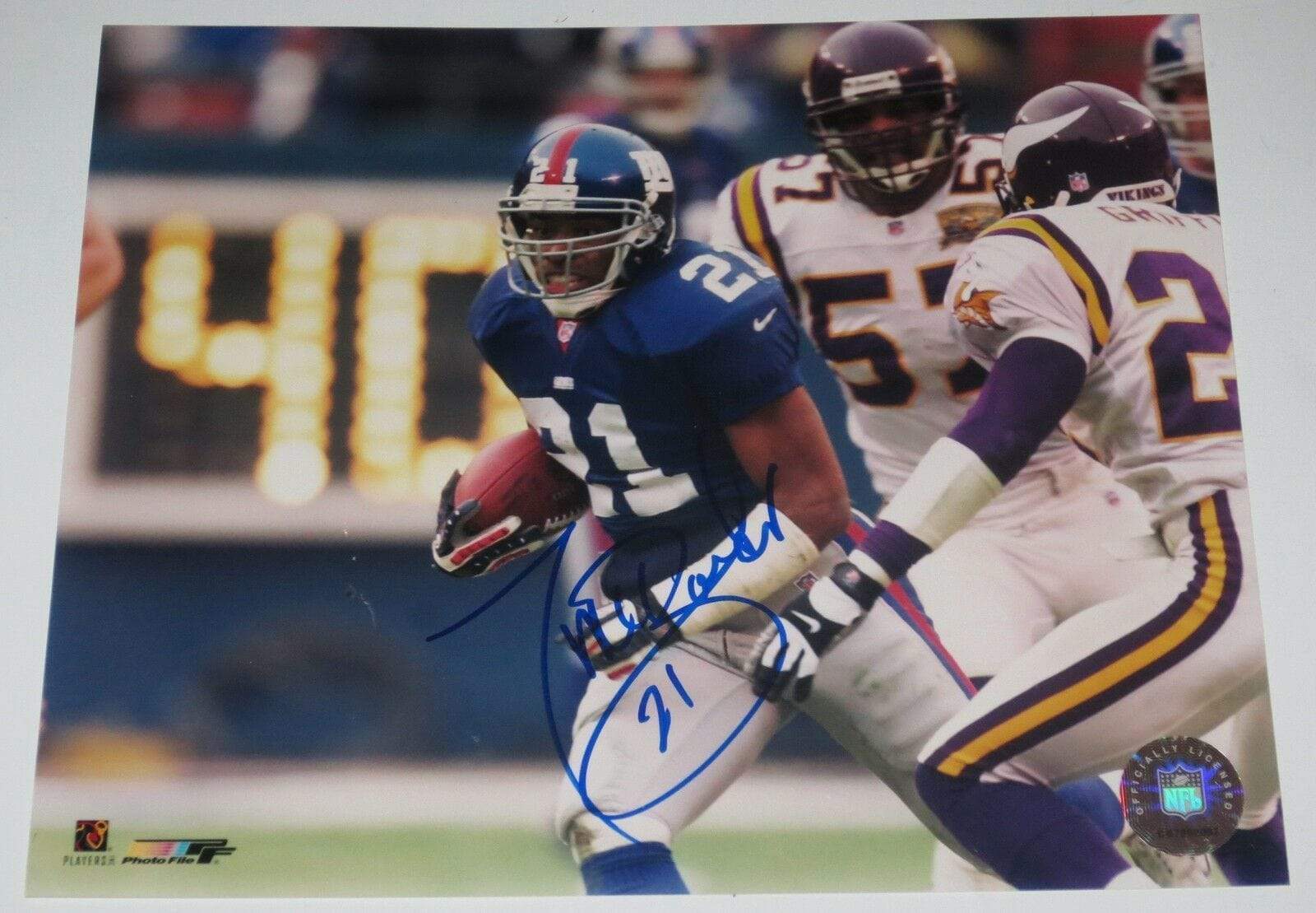 Tiki Barber Authentic Autographed 8x10 Photo - Prime Time Signatures - Sports