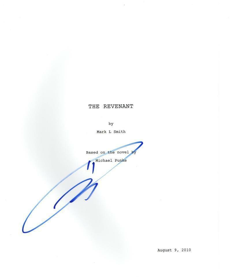 Tom Hardy Authentic Autographed 'The Revenant' Script - Prime Time Signatures - TV & Film