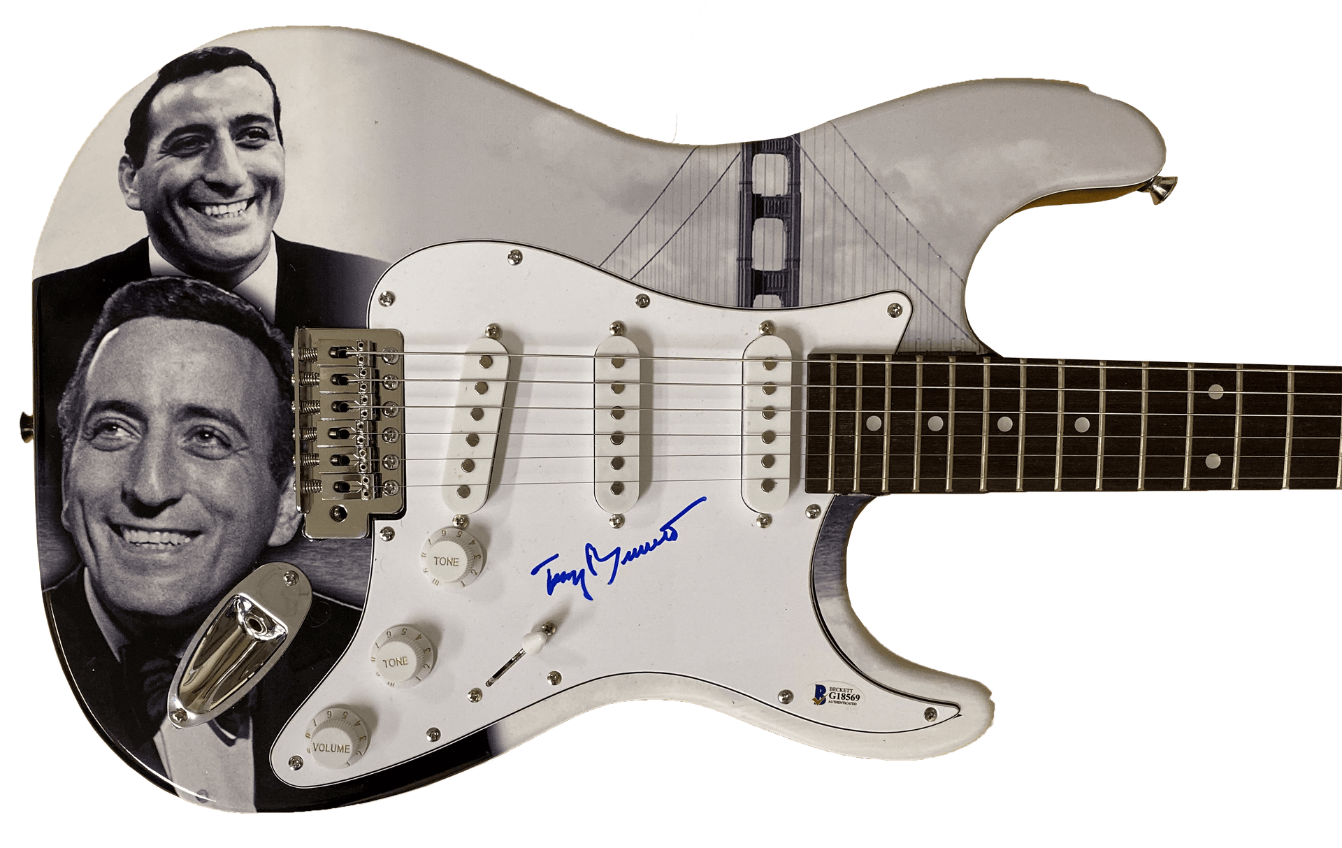 Tony Bennett Authentic Autographed Full Size Custom Electric Guitar - Prime Time Signatures - Music